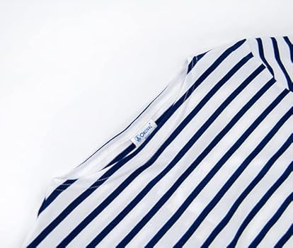 Orcival White/Blue ストライプ 七分袖カットソー Orcival White/Blue ストライプ 七分袖カットソー - メルカリ
